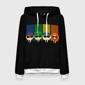 Женская толстовка 3D с принтом South Park в городе Новоалтайск, 100% полиэстер  | двухслойный капюшон со шнурком для регулировки, мягкие манжеты на рукавах и по низу толстовки, спереди карман-кенгуру с мягким внутренним слоем. | cartman | kenny | park | south | southpark | картман | кенни | мульт | мультик | парк | персонаж | персонажи | сериал | южный