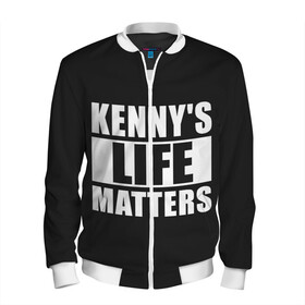 Мужской бомбер 3D с принтом KENNYS LIFE MATTERS в городе Новоалтайск, 100% полиэстер | застегивается на молнию, по бокам два кармана без застежек, по низу бомбера и на воротнике - эластичная резинка | Тематика изображения на принте: cartman | kenny | park | south | southpark | картман | кенни | мульт | мультик | парк | персонаж | персонажи | сериал | южный