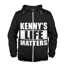 Мужская ветровка 3D с принтом KENNYS LIFE MATTERS в городе Новоалтайск, 100% полиэстер | подол и капюшон оформлены резинкой с фиксаторами, два кармана без застежек по бокам, один потайной карман на груди | Тематика изображения на принте: cartman | kenny | park | south | southpark | картман | кенни | мульт | мультик | парк | персонаж | персонажи | сериал | южный