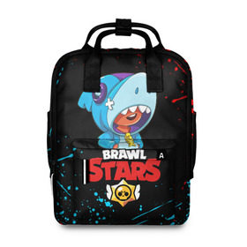 Женский рюкзак 3D с принтом BRAWL STARS LEON SHARK в городе Новоалтайск, 100% полиэстер | лямки с регулируемой длиной, сверху ручки, чтобы рюкзак нести как сумку. Основное отделение закрывается на молнию, как и внешний карман. Внутри два дополнительных кармана, один из которых закрывается на молнию. По бокам два дополнительных кармашка, куда поместится маленькая бутылочка
 | 8 bit | 8 бит | bibi | brawl stars | crow | el brown | leon | leon shark | max | mr.p | sally leon | shark | stars | virus | werewolf | акула | биби | вирус | ворон | леон | оборотень | пингвин