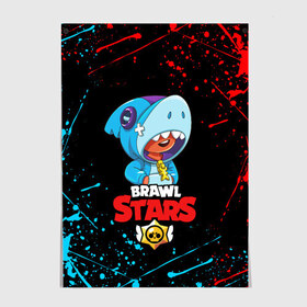 Постер с принтом BRAWL STARS LEON SHARK в городе Новоалтайск, 100% бумага
 | бумага, плотность 150 мг. Матовая, но за счет высокого коэффициента гладкости имеет небольшой блеск и дает на свету блики, но в отличии от глянцевой бумаги не покрыта лаком | 8 bit | 8 бит | bibi | brawl stars | crow | el brown | leon | leon shark | max | mr.p | sally leon | shark | stars | virus | werewolf | акула | биби | вирус | ворон | леон | оборотень | пингвин