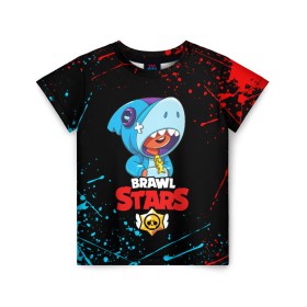 Детская футболка 3D с принтом BRAWL STARS LEON SHARK в городе Новоалтайск, 100% гипоаллергенный полиэфир | прямой крой, круглый вырез горловины, длина до линии бедер, чуть спущенное плечо, ткань немного тянется | 8 bit | 8 бит | bibi | brawl stars | crow | el brown | leon | leon shark | max | mr.p | sally leon | shark | stars | virus | werewolf | акула | биби | вирус | ворон | леон | оборотень | пингвин
