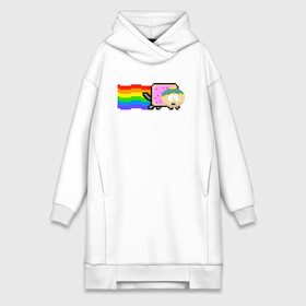 Платье-худи хлопок с принтом Картман Nyan Cat в городе Новоалтайск,  |  | cartman | eric cartman | nyan cat | south park | кот | милый | ня кот | нян кот | няшный | прикол | радуга | радужный | саус парк | смешная | смешной | эрик | эрик картман | южный парк