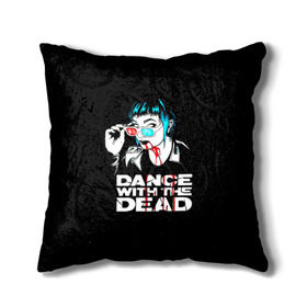 Подушка 3D с принтом dance with the dead в городе Новоалтайск, наволочка – 100% полиэстер, наполнитель – холлофайбер (легкий наполнитель, не вызывает аллергию). | состоит из подушки и наволочки. Наволочка на молнии, легко снимается для стирки | dance with the dead | группа | джастин поинтер | калифорнийский электронный дуэт | синтвейв | тони ким