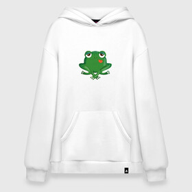 Худи SuperOversize хлопок с принтом Who let the frogs out?  в городе Новоалтайск, 70% хлопок, 30% полиэстер, мягкий начес внутри | карман-кенгуру, эластичная резинка на манжетах и по нижней кромке, двухслойный капюшон
 | жаба | лягушка
