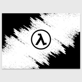Поздравительная открытка с принтом HALF-LIFE 3 в городе Новоалтайск, 100% бумага | плотность бумаги 280 г/м2, матовая, на обратной стороне линовка и место для марки
 | Тематика изображения на принте: aperture laboratories | black mesa | gordon freeman | half life | half life 3 | valve | блэк меса | вэлв | гордон фриман | халф лайф