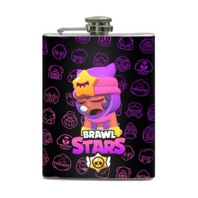 Фляга с принтом Brawl Stars SANDY в городе Новоалтайск, металлический корпус | емкость 0,22 л, размер 125 х 94 мм. Виниловая наклейка запечатывается полностью | Тематика изображения на принте: brawl stars | brawl stars sandy | legendary brawler | leon | leon shark | sandy | shark | stars | акула | бравл стар сэнди | леон акула | сенди | сэнди