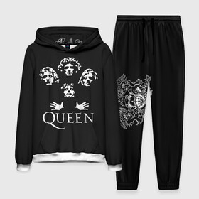Мужской костюм 3D (с толстовкой) с принтом QUEEN | КВИН (+НА СПИНЕ) в городе Новоалтайск,  |  | Тематика изображения на принте: queen | rock | we will rock you | брайан мэи | группа queen | группа квин | джон дикон | квин | королева | король | роджер тейлор | рок | фредди меркьюри