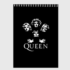 Скетчбук с принтом QUEEN (НА СПИНЕ) в городе Новоалтайск, 100% бумага
 | 48 листов, плотность листов — 100 г/м2, плотность картонной обложки — 250 г/м2. Листы скреплены сверху удобной пружинной спиралью | queen | rock | we will rock you | брайан мэи | группа queen | группа квин | джон дикон | квин | королева | король | роджер тейлор | рок | фредди меркьюри