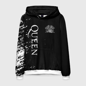 Мужская толстовка 3D с принтом QUEEN в городе Новоалтайск, 100% полиэстер | двухслойный капюшон со шнурком для регулировки, мягкие манжеты на рукавах и по низу толстовки, спереди карман-кенгуру с мягким внутренним слоем. | queen | квин | мистер робот | музыка | рами малек | рок | фредди меркьюри