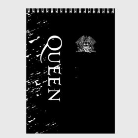 Скетчбук с принтом QUEEN в городе Новоалтайск, 100% бумага
 | 48 листов, плотность листов — 100 г/м2, плотность картонной обложки — 250 г/м2. Листы скреплены сверху удобной пружинной спиралью | queen | квин | мистер робот | музыка | рами малек | рок | фредди меркьюри