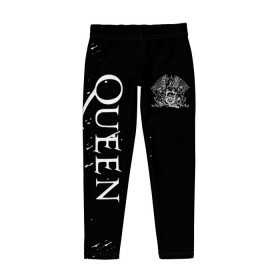 Детские леггинсы 3D с принтом QUEEN. в городе Новоалтайск, полиэстер 85%, спандекс 15% | эластичный пояс, зауженный крой | queen | квин | мистер робот | музыка | рами малек | рок | фредди меркьюри