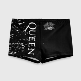 Детские купальные плавки 3D с принтом QUEEN. в городе Новоалтайск, Полиэстер 85%, Спандекс 15% | Слитный крой, подклад по переду изделия, узкие бретели | Тематика изображения на принте: queen | квин | мистер робот | музыка | рами малек | рок | фредди меркьюри