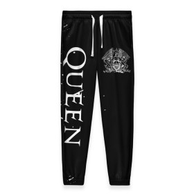 Женские брюки 3D с принтом QUEEN. в городе Новоалтайск, полиэстер 100% | прямой крой, два кармана без застежек по бокам, с мягкой трикотажной резинкой на поясе и по низу штанин. В поясе для дополнительного комфорта — широкие завязки | queen | квин | мистер робот | музыка | рами малек | рок | фредди меркьюри