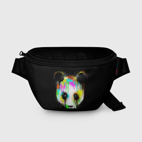 Поясная сумка 3D с принтом ПАНДА В КРАСКЕ | PANDA IN PAINT в городе Новоалтайск, 100% полиэстер | плотная ткань, ремень с регулируемой длиной, внутри несколько карманов для мелочей, основное отделение и карман с обратной стороны сумки застегиваются на молнию | panda | животные | краска | медведь | милая | няшная | панда | прикольная | смешно | юмор