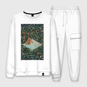 Мужской костюм хлопок с принтом BoJack Horseman в городе Новоалтайск, 100% хлопок | на свитшоте круглая горловина, мягкая резинка по низу. Брюки заужены к низу, на них два вида карманов: два “обычных” по бокам и два объемных, с клапанами, расположенные ниже линии бедра. Брюки с мягкой трикотажной резинкой на поясе и по низу штанин. В поясе для дополнительного комфорта — широкие завязки | Тематика изображения на принте: bojack horseman | конь боджек