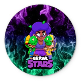 Коврик для мышки круглый BRAWL STARS ROSA: в городе Новоалтайск, резина и полиэстер | круглая форма, изображение наносится на всю лицевую часть | bea | brawl stars | brawl stars rosa | brawler | leon | rosa | беа | бравл старз | бравлер | игры | леон | роза