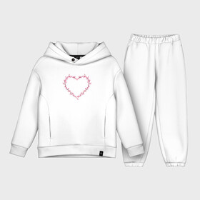 Детский костюм хлопок Oversize с принтом СЕРДЦЕ ИЗ САКУРЫ | CHERRY BLOSSOM HEART в городе Новоалтайск,  |  | Тематика изображения на принте: chery | flowers | heart | japan | love | sakura | valentine | valentines day | валентинка | вишня | день влюбленных | день святого валентина | любовь | растения | сакура | сердце | цветы | цветы сакуры | япония