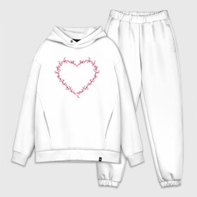 Мужской костюм хлопок OVERSIZE с принтом СЕРДЦЕ ИЗ САКУРЫ | CHERRY BLOSSOM HEART в городе Новоалтайск,  |  | chery | flowers | heart | japan | love | sakura | valentine | valentines day | валентинка | вишня | день влюбленных | день святого валентина | любовь | растения | сакура | сердце | цветы | цветы сакуры | япония