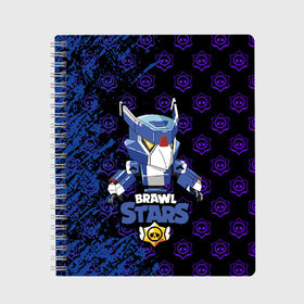 Тетрадь с принтом BRAWL STARS MECHA CROW в городе Новоалтайск, 100% бумага | 48 листов, плотность листов — 60 г/м2, плотность картонной обложки — 250 г/м2. Листы скреплены сбоку удобной пружинной спиралью. Уголки страниц и обложки скругленные. Цвет линий — светло-серый
 | 8 bit | bibi | brawl stars | colt | crow | el brown | leon | leon shark | max | mecha | mecha crow | mr.p | sally leon | shark | virus 8 bit | берли | биби | бравл старс | ворон | кольт | леон | макс | шелли