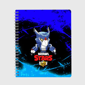 Тетрадь с принтом BRAWL STARS MECHA CROW в городе Новоалтайск, 100% бумага | 48 листов, плотность листов — 60 г/м2, плотность картонной обложки — 250 г/м2. Листы скреплены сбоку удобной пружинной спиралью. Уголки страниц и обложки скругленные. Цвет линий — светло-серый
 | 8 bit | bibi | brawl stars | colt | crow | el brown | leon | leon shark | max | mecha | mecha crow | mr.p | sally leon | shark | virus 8 bit | берли | биби | бравл старс | ворон | кольт | леон | макс | шелли