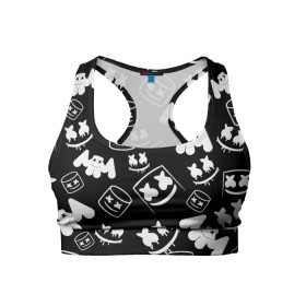 Женский спортивный топ 3D с принтом Marshmello ЧБ в городе Новоалтайск, 82% полиэстер, 18% спандекс Ткань безопасна для здоровья, позволяет коже дышать, не мнется и не растягивается |  | 2020 | cs | dj | fortnite | game | marshmello | music | neon | pubg | белое | ведро | ди джей | игра | марш | маршмелло | маршмеллоу | музыка | неон | скин | форт | фортнайт | чб | человек | черно