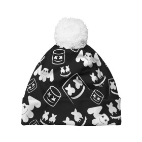 Шапка 3D c помпоном с принтом Marshmello ЧБ в городе Новоалтайск, 100% полиэстер | универсальный размер, печать по всей поверхности изделия | 2020 | cs | dj | fortnite | game | marshmello | music | neon | pubg | белое | ведро | ди джей | игра | марш | маршмелло | маршмеллоу | музыка | неон | скин | форт | фортнайт | чб | человек | черно
