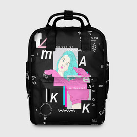 Женский рюкзак 3D с принтом Billie Eilish в городе Новоалтайск, 100% полиэстер | лямки с регулируемой длиной, сверху ручки, чтобы рюкзак нести как сумку. Основное отделение закрывается на молнию, как и внешний карман. Внутри два дополнительных кармана, один из которых закрывается на молнию. По бокам два дополнительных кармашка, куда поместится маленькая бутылочка
 | bad guy | baird | billboard hot 100 | billie | eilish | ocean eyes | pirate | айлиш | биилли | бэрд | пайрат | синдром туретта