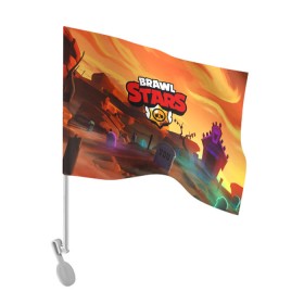 Флаг для автомобиля с принтом BRAWL STARS в городе Новоалтайск, 100% полиэстер | Размер: 30*21 см | 8 bit | barley | brawl stars | brock | bull | colt | crow | dynamike | frank | jessie | leon | барли | бравл старс | брок | булл | ворон | динамайк | кольт | леон | могила | фрэнк
