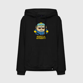 Мужская толстовка с принтом South Park, Эрик Картман в городе Новоалтайск, френч-терри, мягкий теплый начес внутри (100% хлопок) | карман-кенгуру, эластичные манжеты и нижняя кромка, капюшон с подкладом и шнурком | Тематика изображения на принте: eric cartman | respect my authority | south park | эрик картман | южный парк