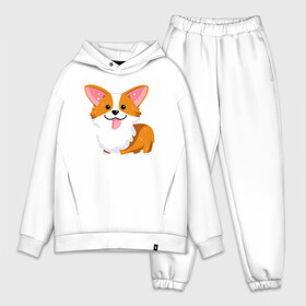 Мужской костюм хлопок OVERSIZE с принтом Милый корги в городе Новоалтайск,  |  | corgi | корги | маленькая собачка | милый | милый корги | рыжая | рыжая собачка | собака | собачка | такси