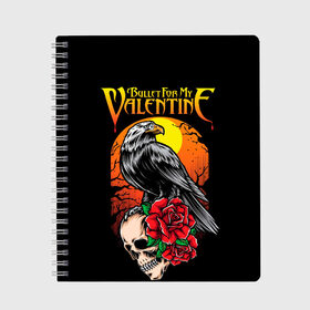 Тетрадь с принтом Bullet For My Valentine в городе Новоалтайск, 100% бумага | 48 листов, плотность листов — 60 г/м2, плотность картонной обложки — 250 г/м2. Листы скреплены сбоку удобной пружинной спиралью. Уголки страниц и обложки скругленные. Цвет линий — светло-серый
 | bullet | for | metalcore | my | rock | scream aim fire | tears | valentine | vevo | британская | группа | джейми матиас | джейсон джеймс | металу | мэттью так | ню