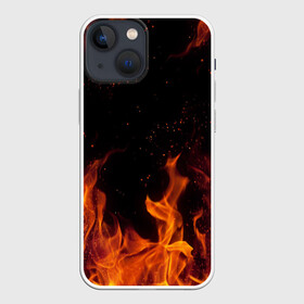 Чехол для iPhone 13 mini с принтом ОГОНЬ | FIRE в городе Новоалтайск,  |  | abstraction | fire | flame | geometry | hexagon | neon | paints | stripes | texture | triangle | абстракция | брызги | геометрия | краски | неон | неоновый | огонь | соты | текстура