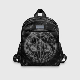 Детский рюкзак 3D с принтом ПЕНТАГРАММА | PENTAGRAM в городе Новоалтайск, 100% полиэстер | лямки с регулируемой длиной, сверху петелька, чтобы рюкзак можно было повесить на вешалку. Основное отделение закрывается на молнию, как и внешний карман. Внутри дополнительный карман. По бокам два дополнительных кармашка | Тематика изображения на принте: abstraction | geometry | hexagon | neon | paints | pentagram | stripes | texture | triangle | абстракция | брызги | геометрия | знаки | краски | неон | неоновый | пентаграмма | соты | текстура