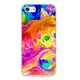Чехол для iPhone 5/5S матовый с принтом TIE DYE в городе Новоалтайск, Силикон | Область печати: задняя сторона чехла, без боковых панелей | abstraction | geometry | hexagon | neon | paints | stripes | texture | tie dye | triangle | абстракция | брызги | геометрия | краски | неон | неоновый | соты | тай дай | текстура