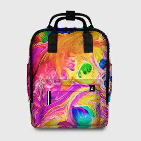 Женский рюкзак 3D с принтом TIE DYE в городе Новоалтайск, 100% полиэстер | лямки с регулируемой длиной, сверху ручки, чтобы рюкзак нести как сумку. Основное отделение закрывается на молнию, как и внешний карман. Внутри два дополнительных кармана, один из которых закрывается на молнию. По бокам два дополнительных кармашка, куда поместится маленькая бутылочка
 | abstraction | geometry | hexagon | neon | paints | stripes | texture | tie dye | triangle | абстракция | брызги | геометрия | краски | неон | неоновый | соты | тай дай | текстура