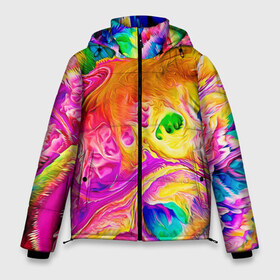 Мужская зимняя куртка 3D с принтом TIE DYE в городе Новоалтайск, верх — 100% полиэстер; подкладка — 100% полиэстер; утеплитель — 100% полиэстер | длина ниже бедра, свободный силуэт Оверсайз. Есть воротник-стойка, отстегивающийся капюшон и ветрозащитная планка. 

Боковые карманы с листочкой на кнопках и внутренний карман на молнии. | abstraction | geometry | hexagon | neon | paints | stripes | texture | tie dye | triangle | абстракция | брызги | геометрия | краски | неон | неоновый | соты | тай дай | текстура
