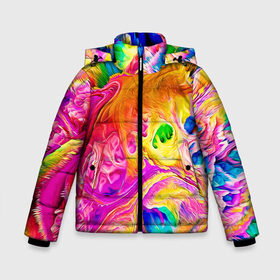 Зимняя куртка для мальчиков 3D с принтом TIE DYE в городе Новоалтайск, ткань верха — 100% полиэстер; подклад — 100% полиэстер, утеплитель — 100% полиэстер | длина ниже бедра, удлиненная спинка, воротник стойка и отстегивающийся капюшон. Есть боковые карманы с листочкой на кнопках, утяжки по низу изделия и внутренний карман на молнии. 

Предусмотрены светоотражающий принт на спинке, радужный светоотражающий элемент на пуллере молнии и на резинке для утяжки | abstraction | geometry | hexagon | neon | paints | stripes | texture | tie dye | triangle | абстракция | брызги | геометрия | краски | неон | неоновый | соты | тай дай | текстура