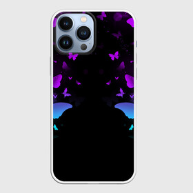Чехол для iPhone 13 Pro Max с принтом НЕОНОВЫЕ БАБОЧКИ | NEON BUTTERFLIES в городе Новоалтайск,  |  | Тематика изображения на принте: abstraction | butterfly | geometry | hexagon | neon | paints | stripes | texture | triangle | абстракция | бабочки | брызги | геометрия | краски | неон | неоновый | соты | текстура