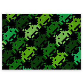 Поздравительная открытка с принтом Space Invaders в городе Новоалтайск, 100% бумага | плотность бумаги 280 г/м2, матовая, на обратной стороне линовка и место для марки
 | dendy | invaders | nintendo | shootem up | space invaders | денди | захватчики | космические захватчики | су имбэ | чужаки