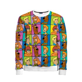 Детский свитшот 3D с принтом Scooby-Doo Сharacters в городе Новоалтайск, 100% полиэстер | свободная посадка, прямой крой, мягкая тканевая резинка на рукавах и понизу свитшота | fred jones | scooby doo | vdosadir | velma dinkle | велма динкли | дафна блейк | скуберт фон дуенхеймер | скуби ду | уильям ханна | фред джонс