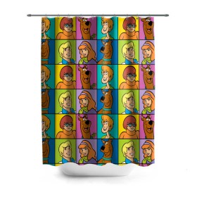Штора 3D для ванной с принтом Scooby-Doo Сharacters в городе Новоалтайск, 100% полиэстер | плотность материала — 100 г/м2. Стандартный размер — 146 см х 180 см. По верхнему краю — пластиковые люверсы для креплений. В комплекте 10 пластиковых колец | fred jones | scooby doo | vdosadir | velma dinkle | велма динкли | дафна блейк | скуберт фон дуенхеймер | скуби ду | уильям ханна | фред джонс