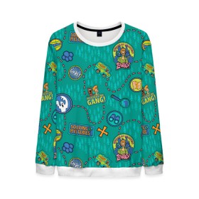Мужской свитшот 3D с принтом Scooby-Doo Mystery в городе Новоалтайск, 100% полиэстер с мягким внутренним слоем | круглый вырез горловины, мягкая резинка на манжетах и поясе, свободная посадка по фигуре | Тематика изображения на принте: scooby doo | vdosadir | скуберт фон дуенхеймер | скуби ду | уильям ханна | шэгги