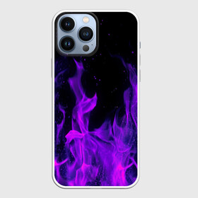 Чехол для iPhone 13 Pro Max с принтом ФИОЛЕТОВЫЙ ОГОНЬ | PURPLE FIRE в городе Новоалтайск,  |  | abstraction | bones | fire | geometry | hexagon | neon | paints | skull | stripes | texture | triangle | абстракция | брызги | геометрия | краски | неон | неоновый | огонь | соты | текстура | черепа