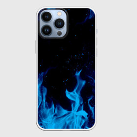 Чехол для iPhone 13 Pro Max с принтом СИНИЙ ОГОНЬ | BLUE FIRE в городе Новоалтайск,  |  | abstraction | blue fire | bones | fire | geometry | hexagon | neon | paints | skull | stripes | texture | triangle | абстракция | брызги | геометрия | краски | неон | неоновый | огонь | соты | текстура | черепа