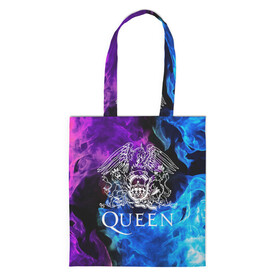 Шоппер 3D с принтом QUEEN  в городе Новоалтайск, 100% полиэстер | Плотность: 200 г/м2; Размер: 34×35 см; Высота лямок: 30 см | queen | rock | we will rock you | брайан мэи | группа queen | группа квин | джон дикон | квин | королева | король | роджер тейлор | рок | фредди меркьюри