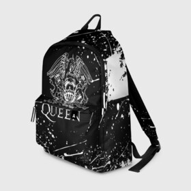 Рюкзак 3D с принтом QUEEN  в городе Новоалтайск, 100% полиэстер | лямки с регулируемой длиной, сверху петелька, чтобы рюкзак можно было повесить на вешалку. Основное отделение закрывается на молнию, как и внешний карман. Внутри два дополнительных кармана, один из которых закрывается на молнию. По бокам два дополнительных кармашка | queen | rock | we will rock you | брайан мэи | группа queen | группа квин | джон дикон | квин | королева | король | роджер тейлор | рок | фредди меркьюри