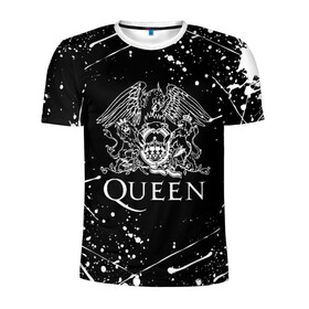 Мужская футболка 3D спортивная с принтом QUEEN  в городе Новоалтайск, 100% полиэстер с улучшенными характеристиками | приталенный силуэт, круглая горловина, широкие плечи, сужается к линии бедра | queen | rock | we will rock you | брайан мэи | группа queen | группа квин | джон дикон | квин | королева | король | роджер тейлор | рок | фредди меркьюри
