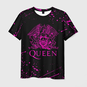 Мужская футболка 3D с принтом QUEEN  в городе Новоалтайск, 100% полиэфир | прямой крой, круглый вырез горловины, длина до линии бедер | queen | rock | we will rock you | брайан мэи | группа queen | группа квин | джон дикон | квин | королева | король | роджер тейлор | рок | фредди меркьюри