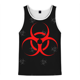 Мужская майка 3D с принтом EPIDEMIC BIOHAZARD в городе Новоалтайск, 100% полиэстер | круглая горловина, приталенный силуэт, длина до линии бедра. Пройма и горловина окантованы тонкой бейкой | Тематика изображения на принте: beta cov b | biohazard | mask | sars cov | биохазард | вирус | вирус из китая | китай | коронавирус | маски | медицина | медицинская маска | пневмония | ухань | эпидемия